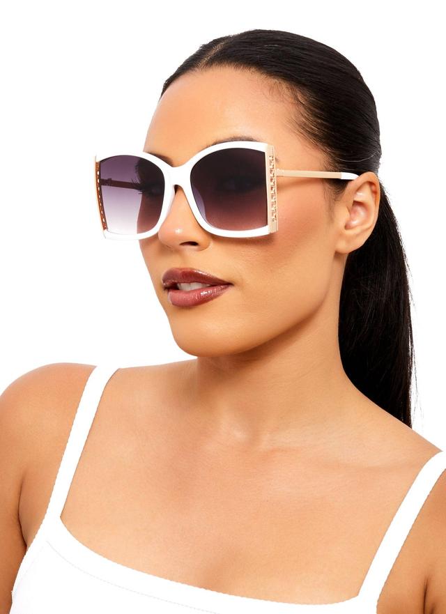 Metallic Frame Detail Sunglasses Female Product Image