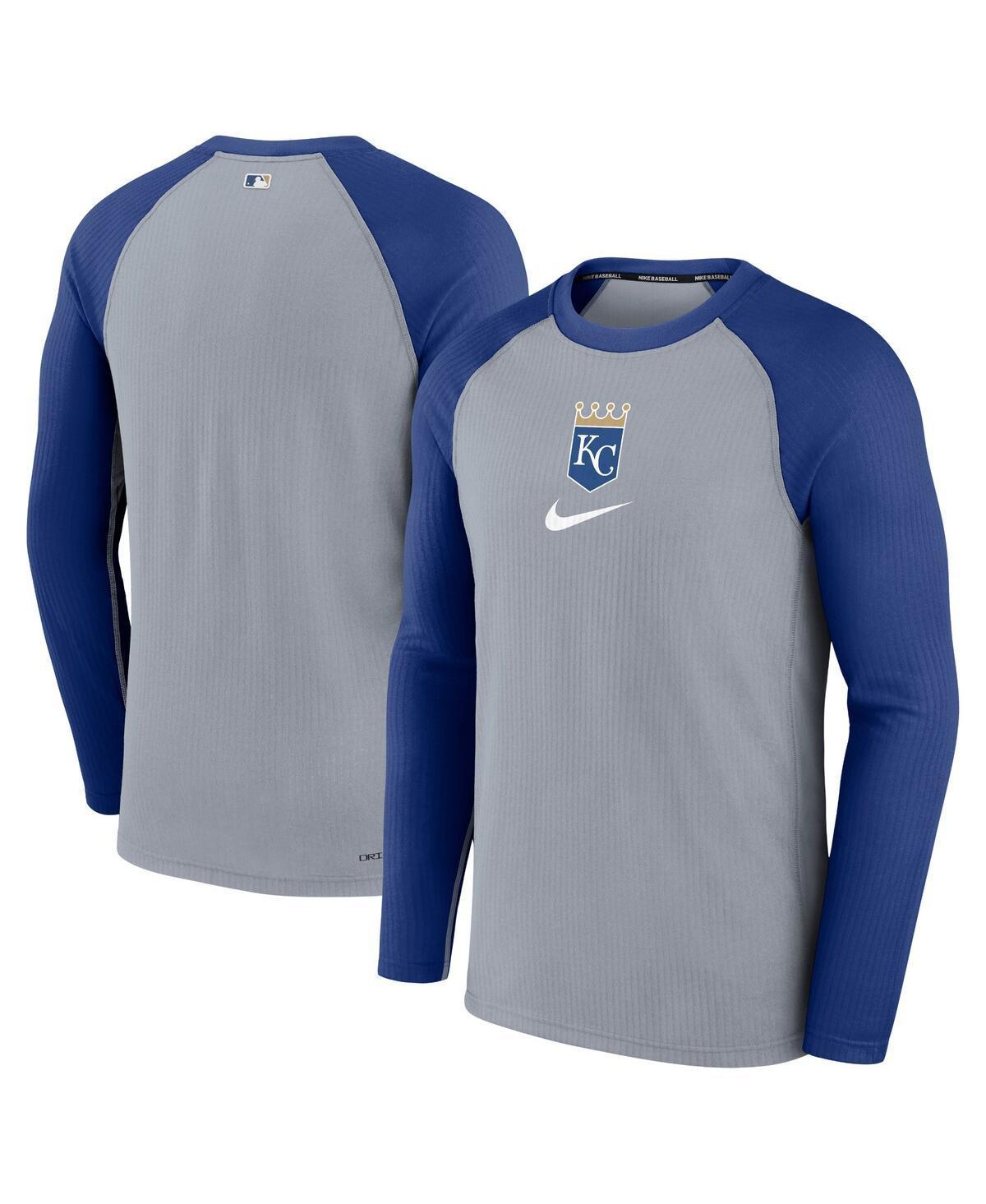 Mens Nike Gray Los Angeles Dodgers Authentic Collection Game Raglan Performance Long Sleeve T-shirt Product Image