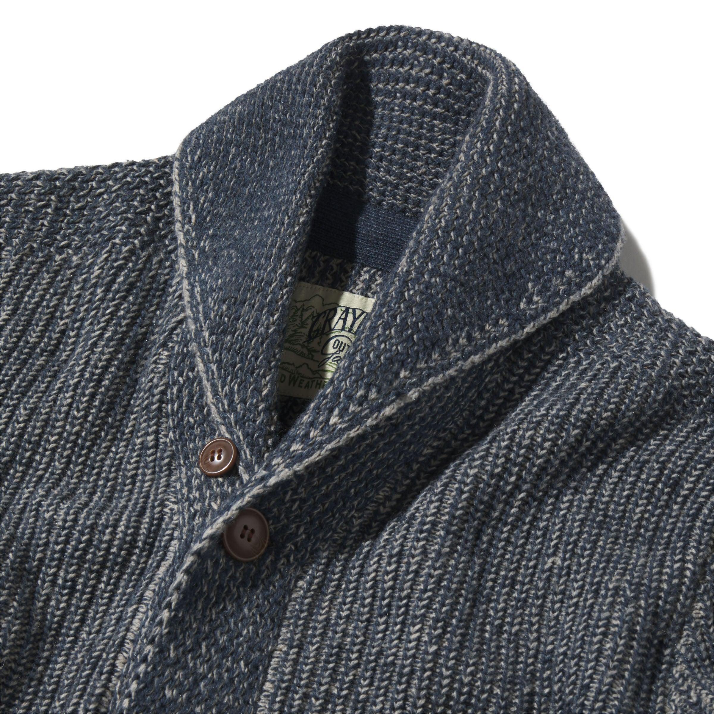 Belmont Plaited Cardigan Sweater - Blue Charcoal Product Image