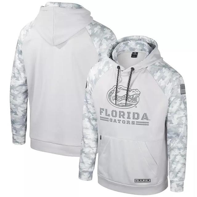 Mens Colosseum Gray Florida Gators OHT Military Appreciation Ice Raglan Pullover Hoodie Product Image