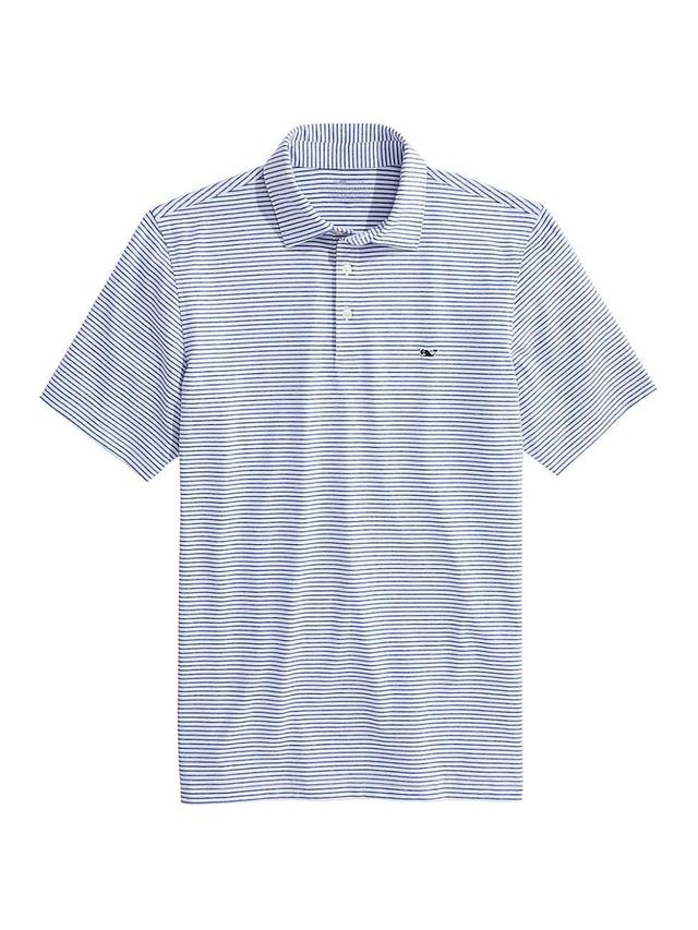 Vineyard Vines Bradley Stripe Sankaty Polo (Yacht Blue Tejeda) Men's Clothing Product Image