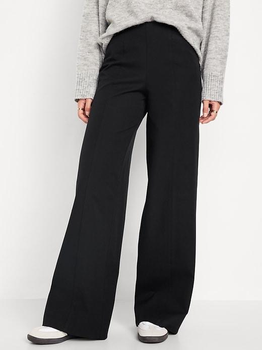 High-Waisted Pull-On Pixie Wide-Leg Pants Product Image