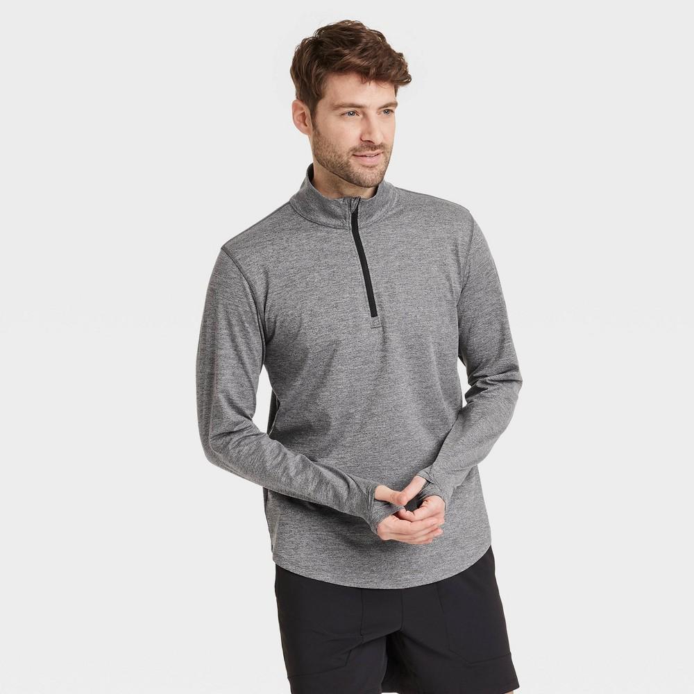 Mens Soft Stretch Zip Top - All In Motion Heathered L Product Image