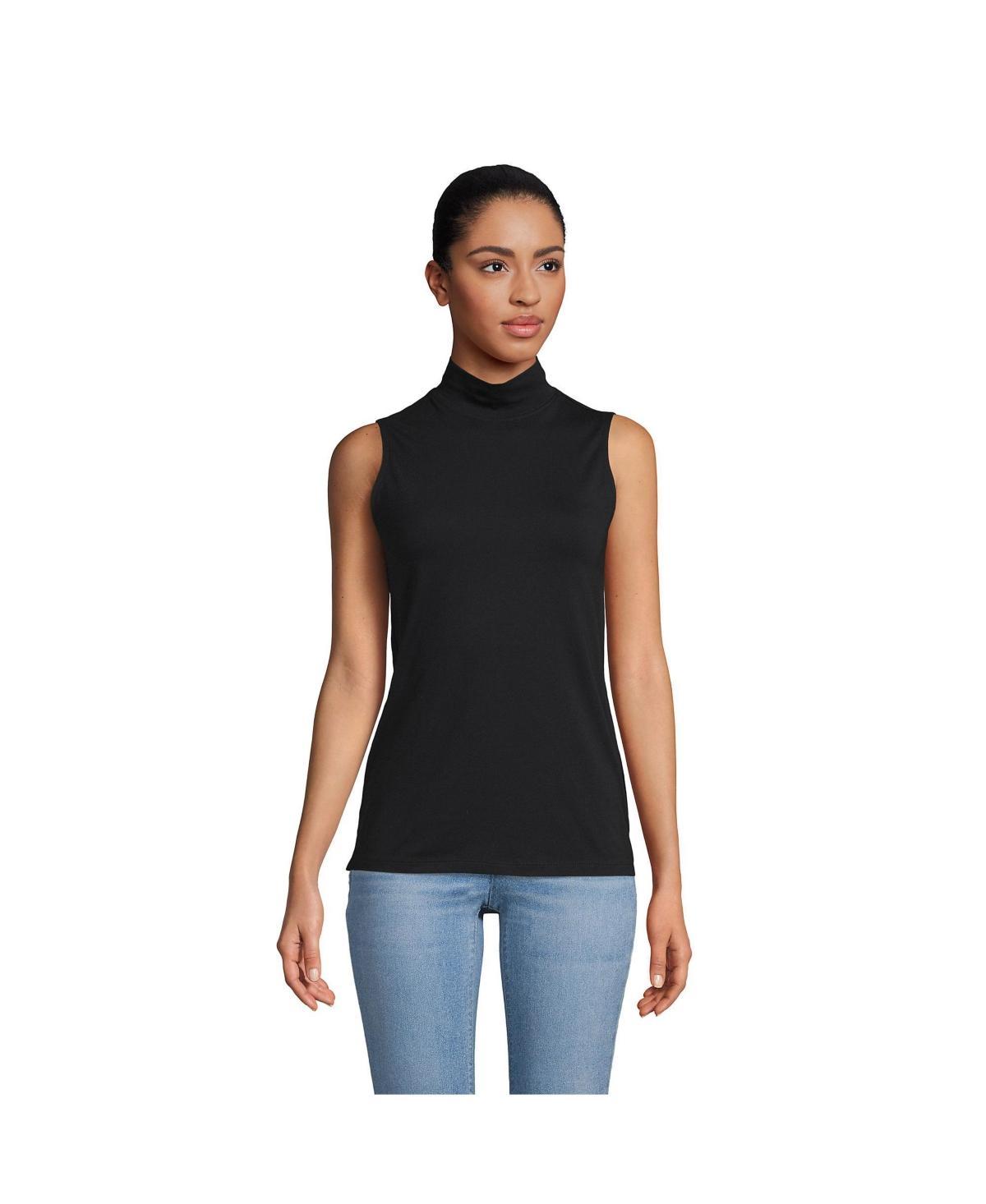 Womens Lands End Sleeveless Mockneck Top Product Image