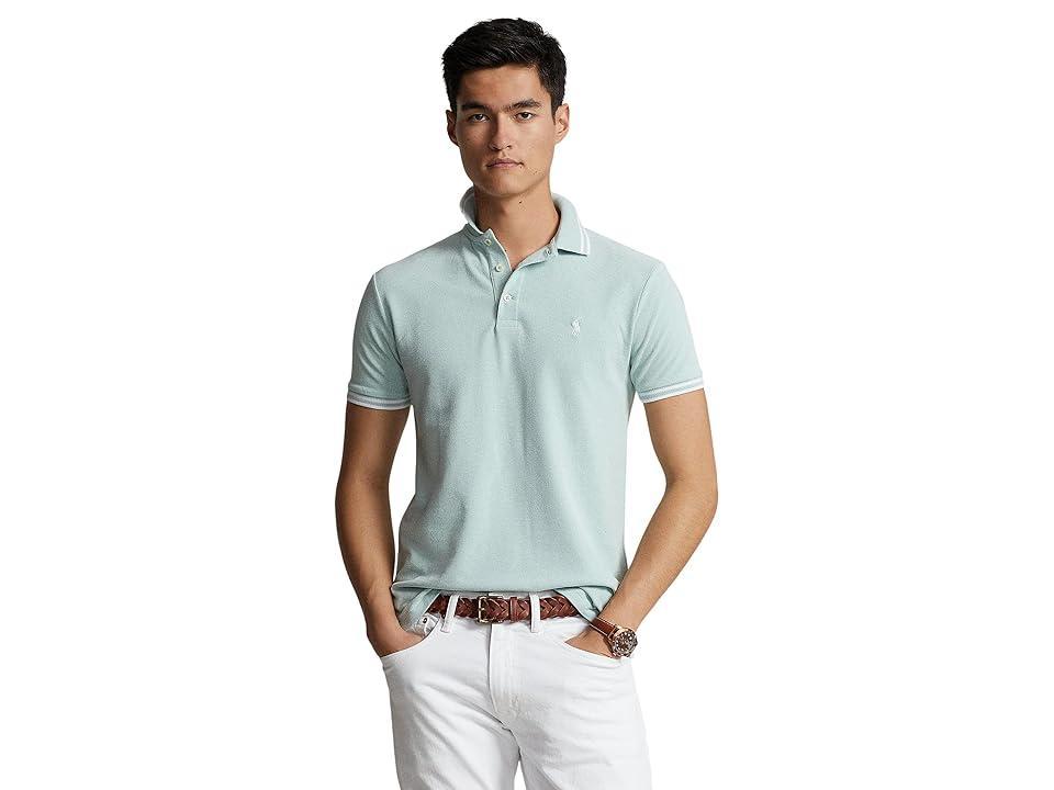 Polo Ralph Lauren Custom Slim Fit Stretch Mesh Polo Shirt (Celadon/White) Men's Short Sleeve Knit Product Image