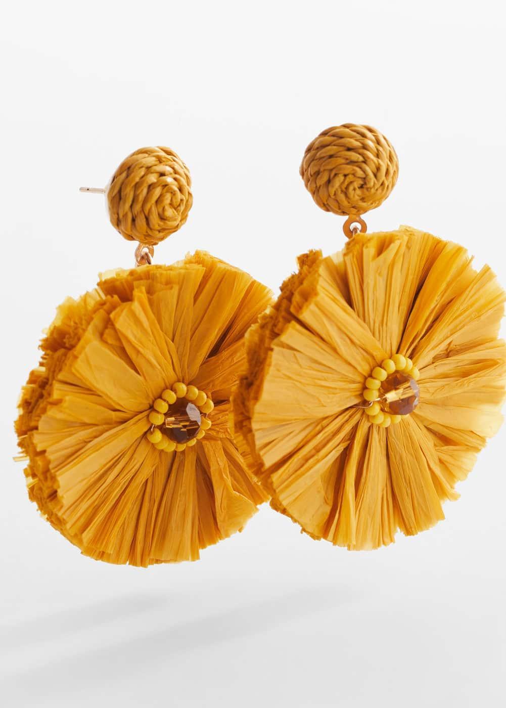 MANGO - Raffia earrings - One size - Women Product Image