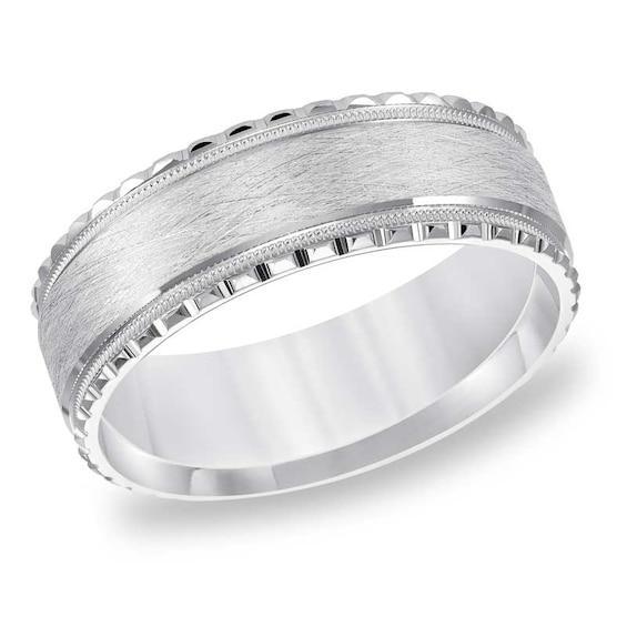 Men's 7.0mm Wedding Band in 10K White Gold Product Image