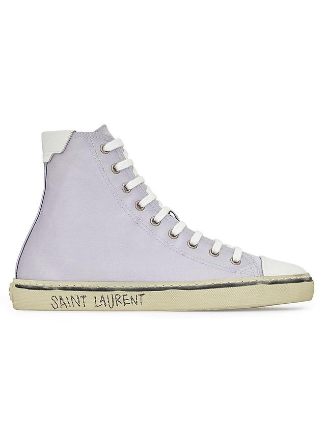 Womens Malibu Mid-top Sneakers In Crepe Satin And Smooth Leather Product Image