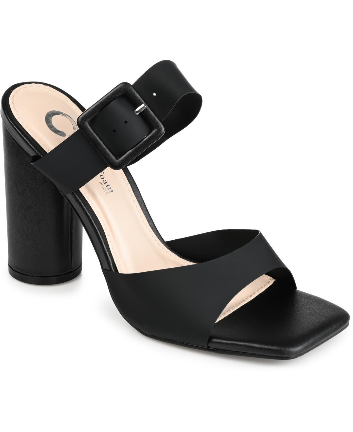 Journee Collection Luca Tru Comfort Foam Womens Block Heel Dress Sandals Black Product Image