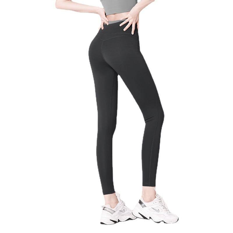 High Waist Two Tone Yoga Pants Product Image