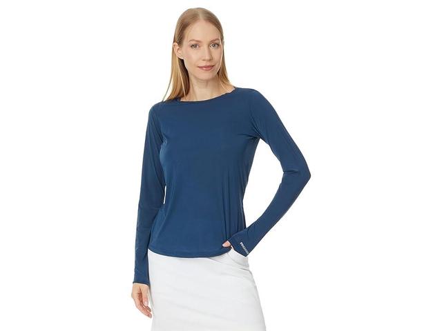 Jamie Sadock Sunsense Crew Neck Top Long Sleeve (Moonlit) Women's Clothing Product Image