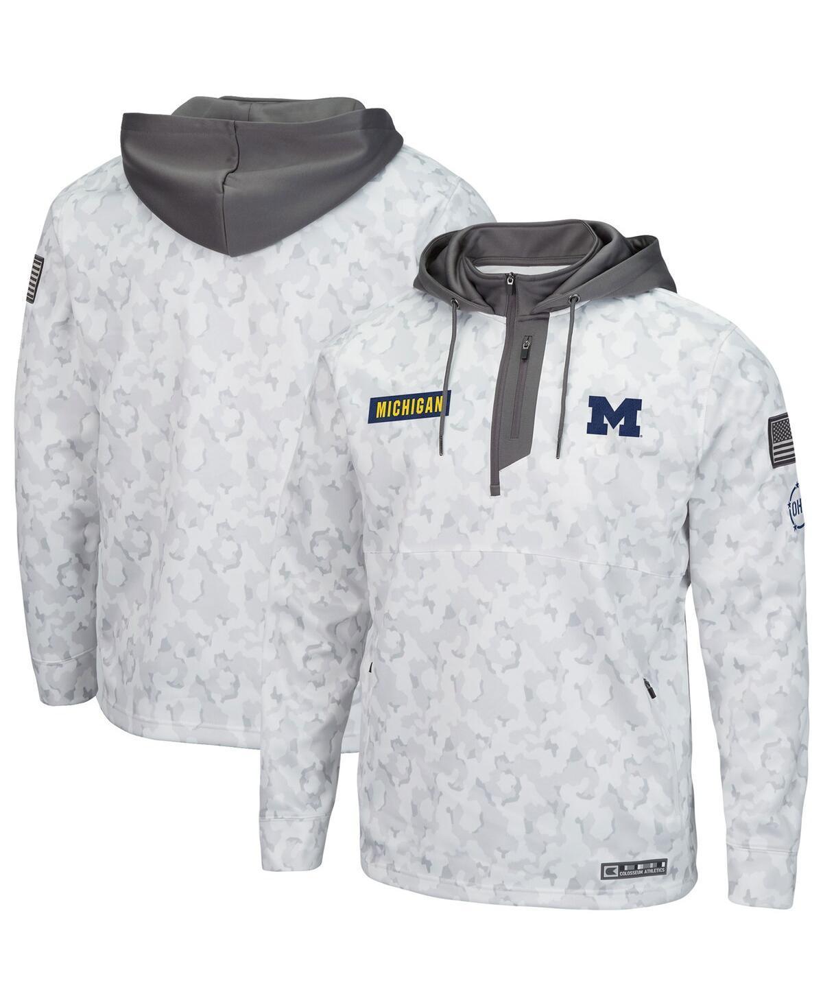 Mens Colosseum Arctic Camo Michigan Wolverines OHT Military Appreciation Quarter-Zip Hoodie Product Image