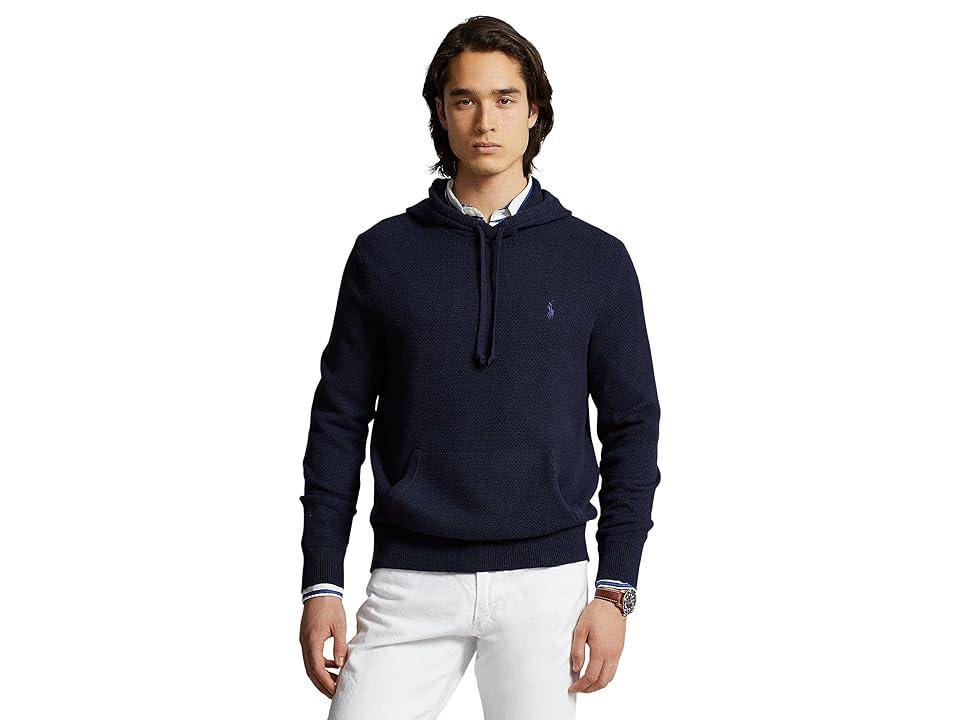 Polo Ralph Lauren Woven-Stitch Cotton Hooded Sweater HTHR) Men's Sweater Product Image