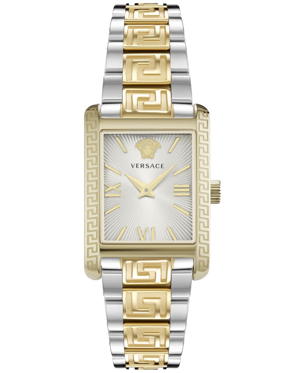 Versace Womens Swiss Tonneau Two-Tone Stainless Steel Bracelet Watch 23x33mm Product Image