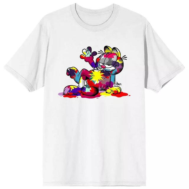 Mens Garfield Multicolored Paint Graphic Tee Product Image