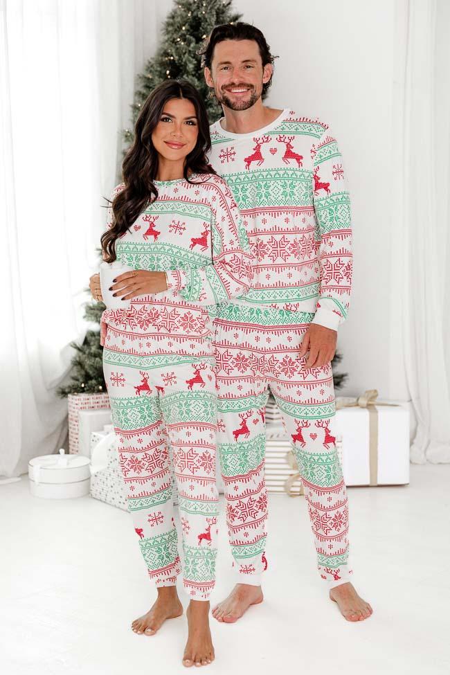 Sleigh All Day Men Red and Green Fair Isle Pajama Pant FINAL SALE Male Product Image