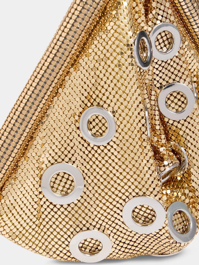 Golden chainmail pocket bag with metallic eyelets Product Image