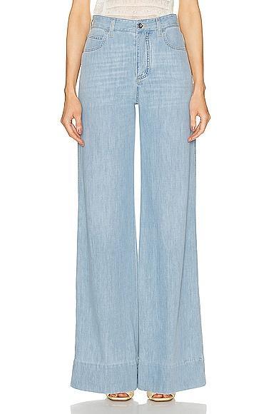 Bottega Veneta Bleached Wide Leg in Light Bleach - Blue. Size 34 (also in 38). Product Image