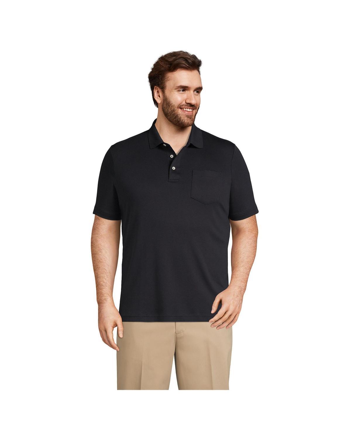 Mens Lands End Super Soft Supima Pocket Polo Green Product Image