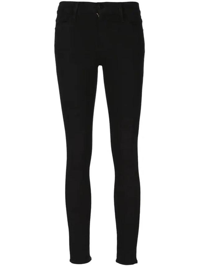 FRAME High-rise Cropped Skinny Jeans In Film Noir Product Image