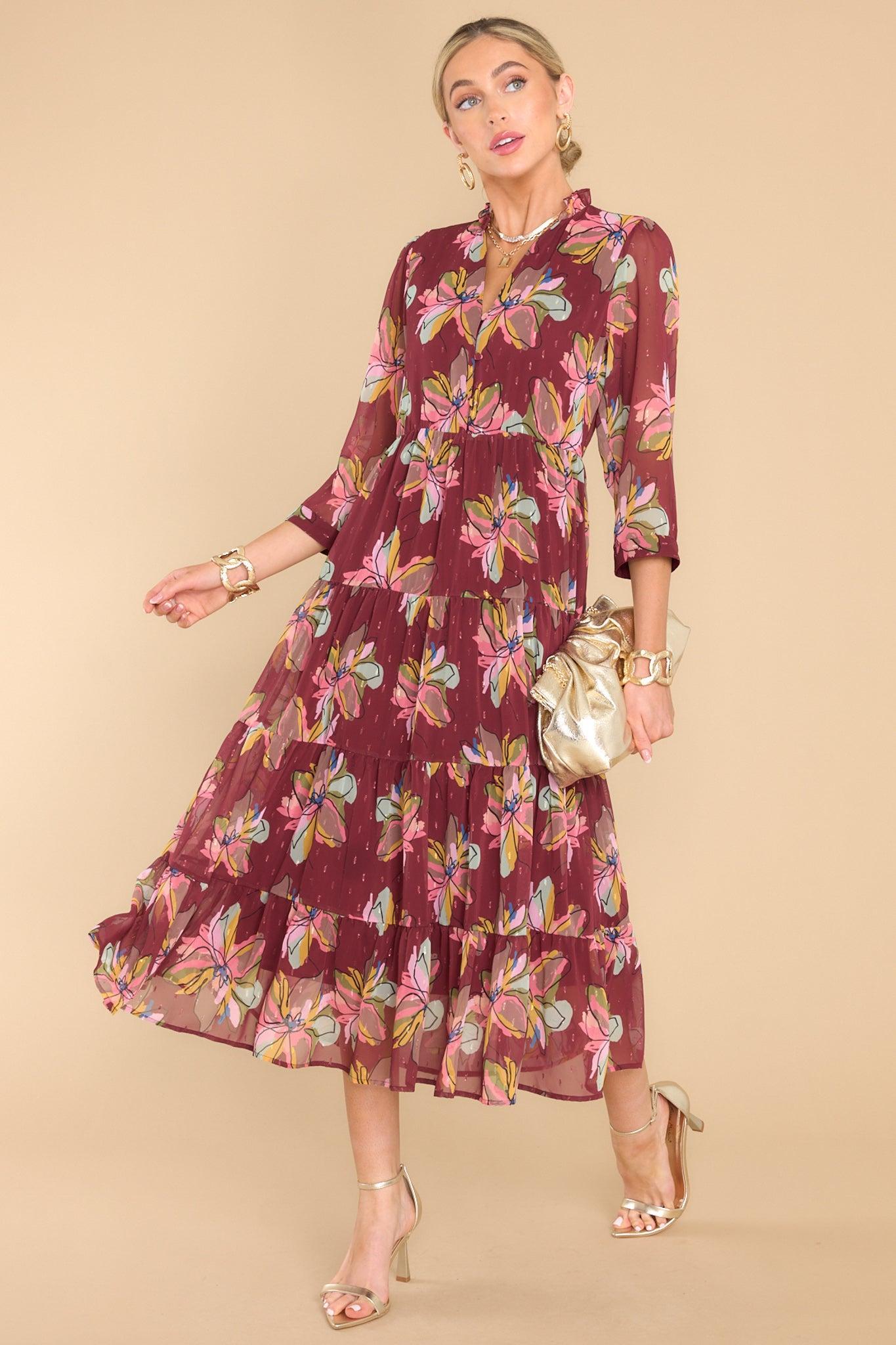 Macrostie Gallery Floral Midi Dress Print Product Image