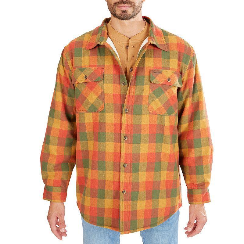 Mens Smiths Workwear Plaid Sherpa-Lined Cotton Flannel Shirt Jacket Product Image