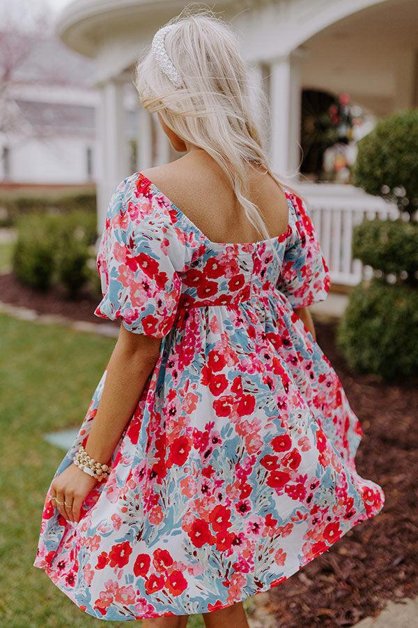 Sprinkle Of Sass Floral Babydoll Dress in Hot Pink Product Image