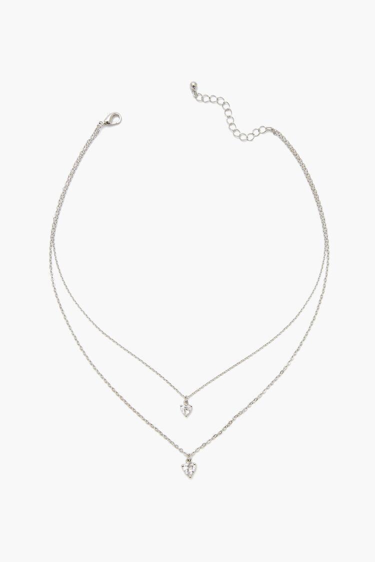 Layered CZ Heart Necklace | Forever 21 Product Image