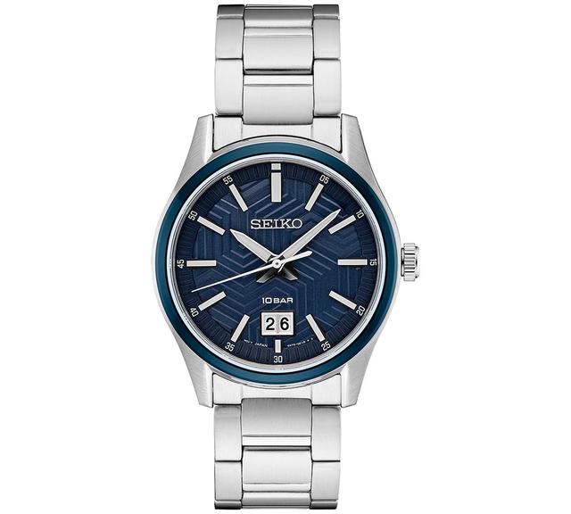 Seiko Mens Essentials Stainless Steel Bracelet Watch 40mm - Blue Product Image