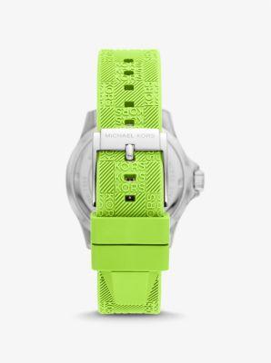 Michael Kors Womens Everest Three-Hand Lime Green Silicone Strap Watch - Lime Green Product Image