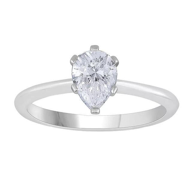 Diamond Medley 14k White Gold 2 Carat T.W. Lab-Grown Diamond Solitaire Ring, Womens 14k Whgold Product Image