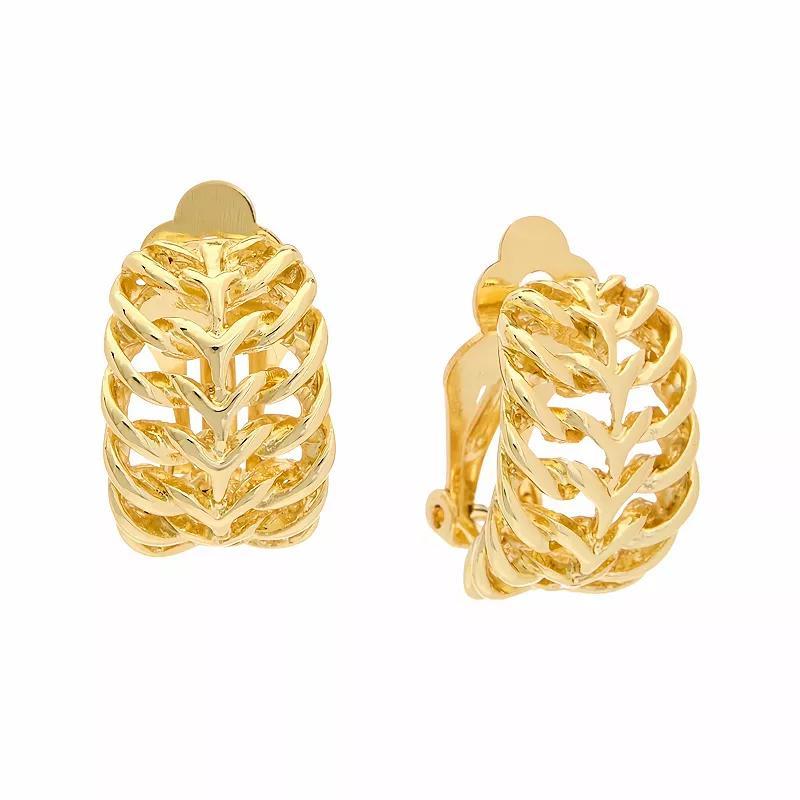 Juvell 18k Gold Plated Clip-On Earrings, Womens, Gold Tone Product Image