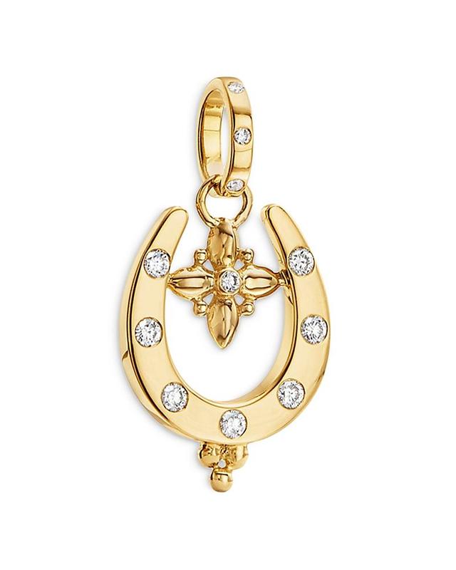 Temple St. Clair 18K Yellow Gold Celestial Diamond Horseshoe Charm Pendant Product Image