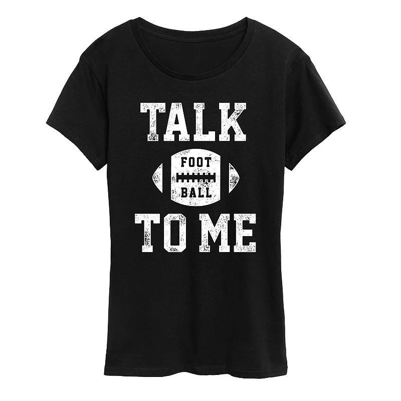 Womens Talk Football To Me Graphic Tee, Girls Product Image