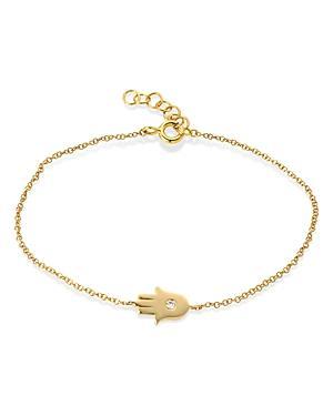 Zoe Lev 14K Yellow Gold Diamond Hamsa Bracelet Product Image