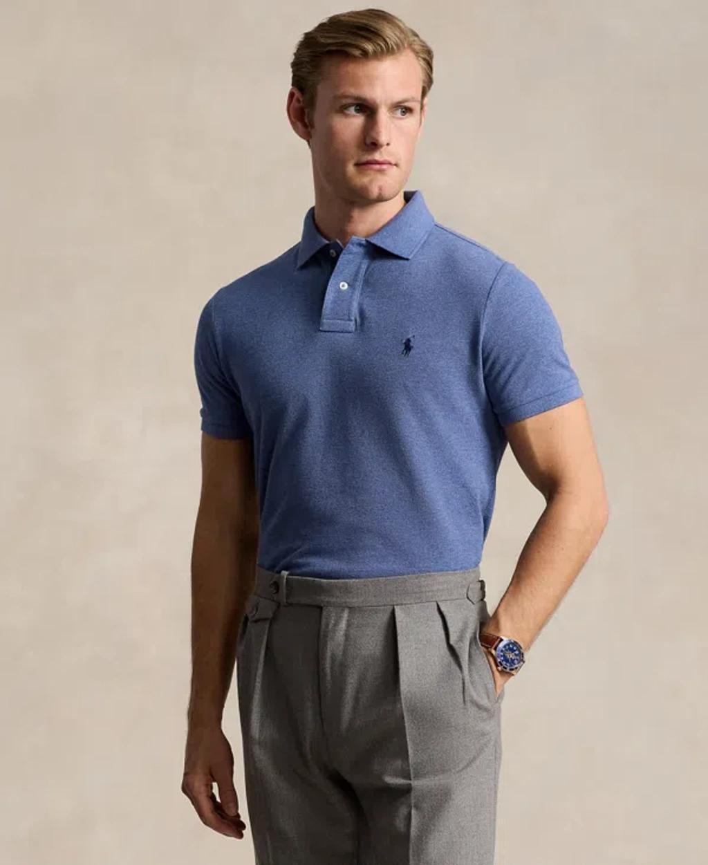 Men's Classic-fit Cotton Polo Shirt In Faded Royal Heather Product Image