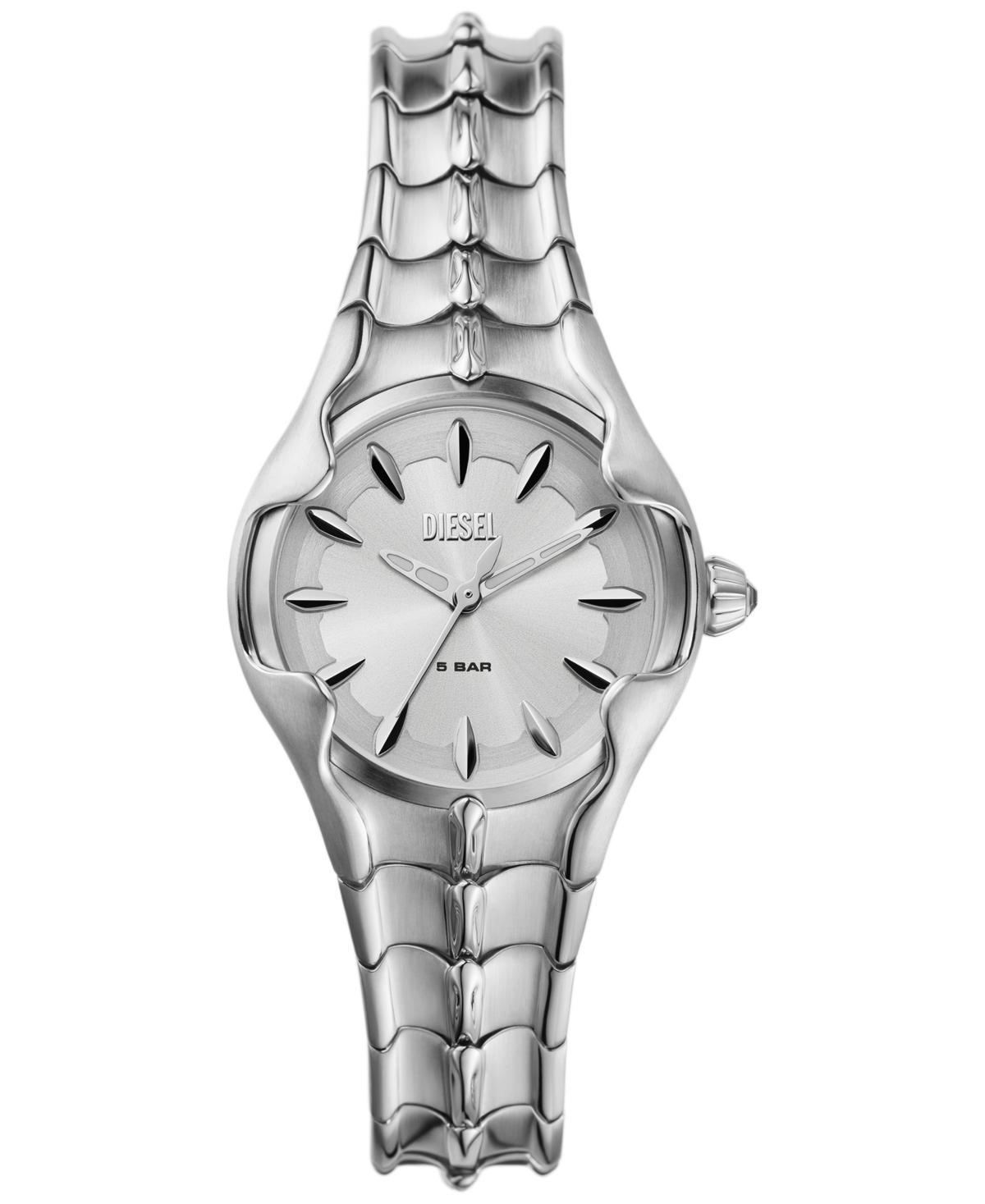 Diesel Womens Vert Three Hand Silver-Tone Stainless Steel Watch 32mm - Silver Product Image