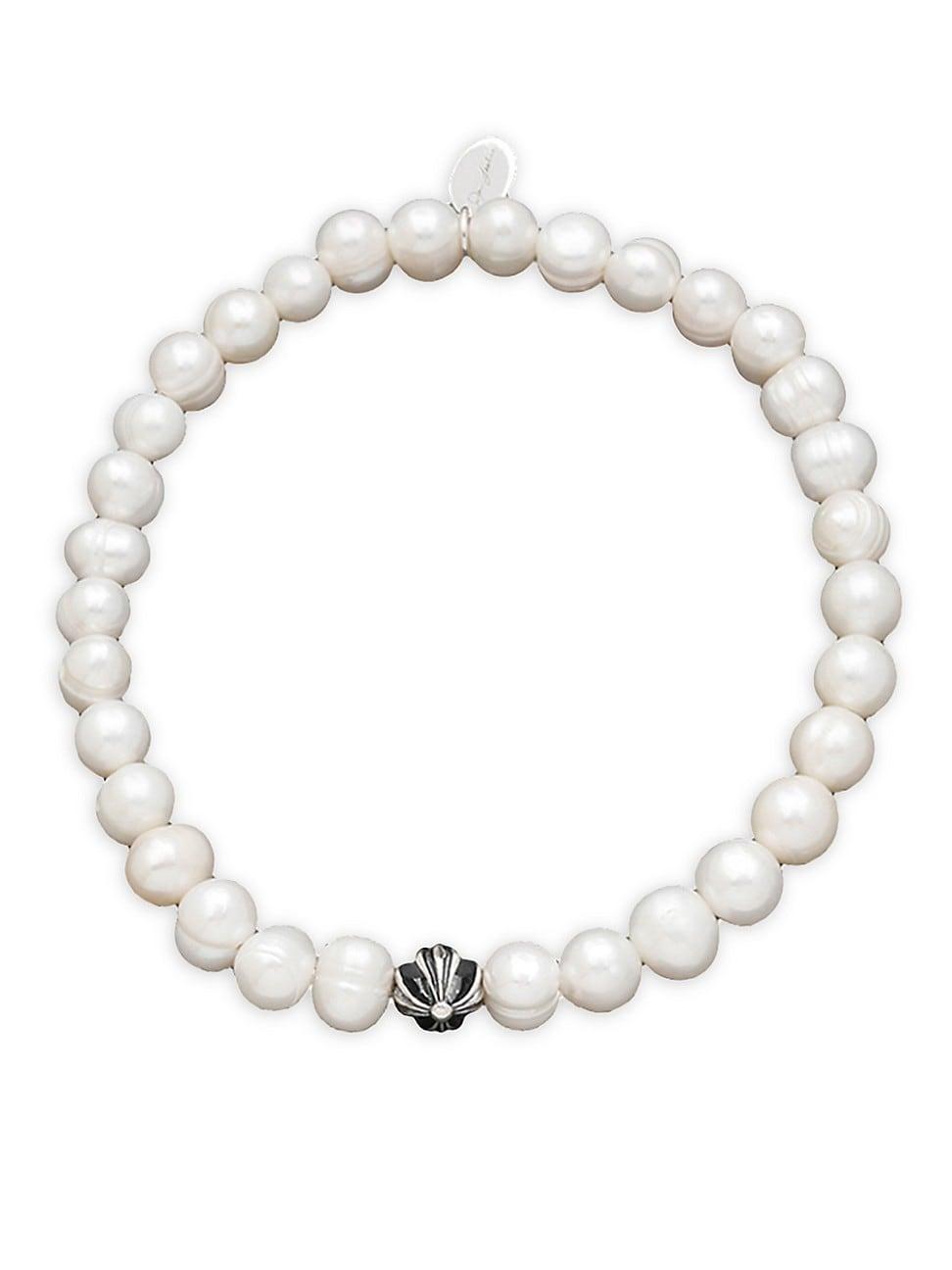 Mens Freshwater Pearl Stretch Bracelet Product Image