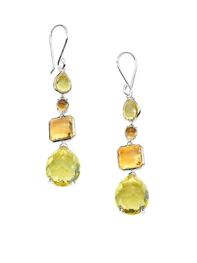 Womens Rock Candy Sterling Silver & Citrine Drop Earrings Product Image