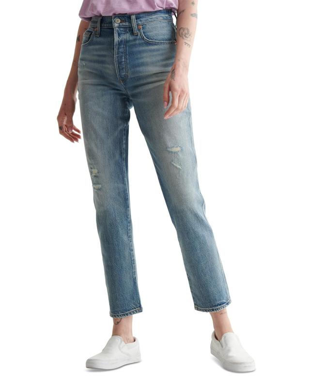 Lucky Brand Drew Distressed High-Rise Mom Jeans Product Image