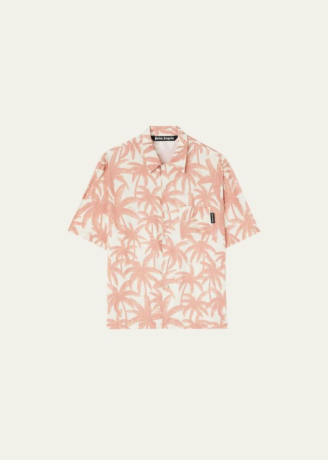 Mens Palm-Print Camp Shirt Product Image