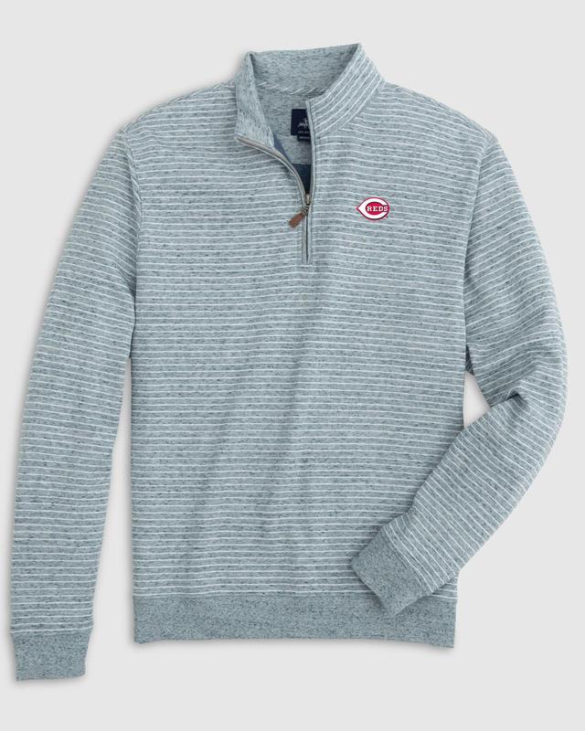 Cincinnati Reds Skiles Striped 1/4 Zip Pullover Product Image