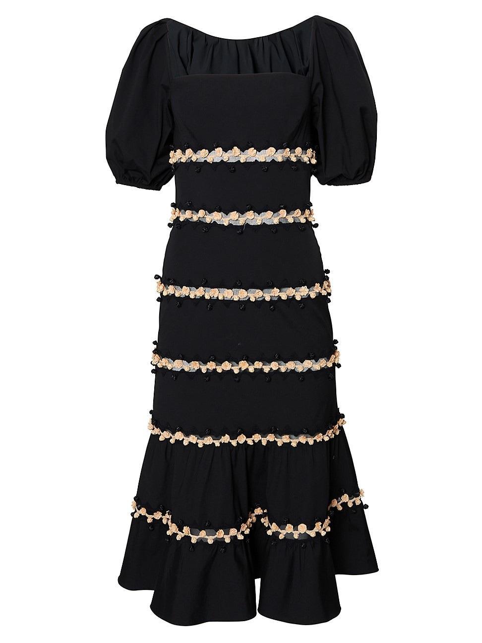 Womens Embroidered Floral Stripe Dress Product Image