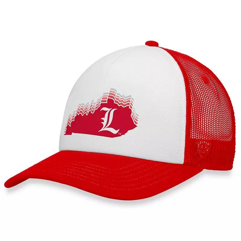 Mens Top of the World /Red Louisville Cardinals Tone Down Trucker Snapback Hat Product Image