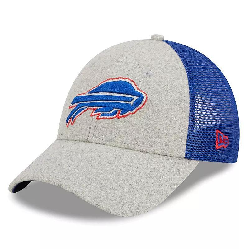 Mens New Era Heather Gray/Royal Buffalo Bills Pop Trucker 9FORTY Adjustable Hat Product Image