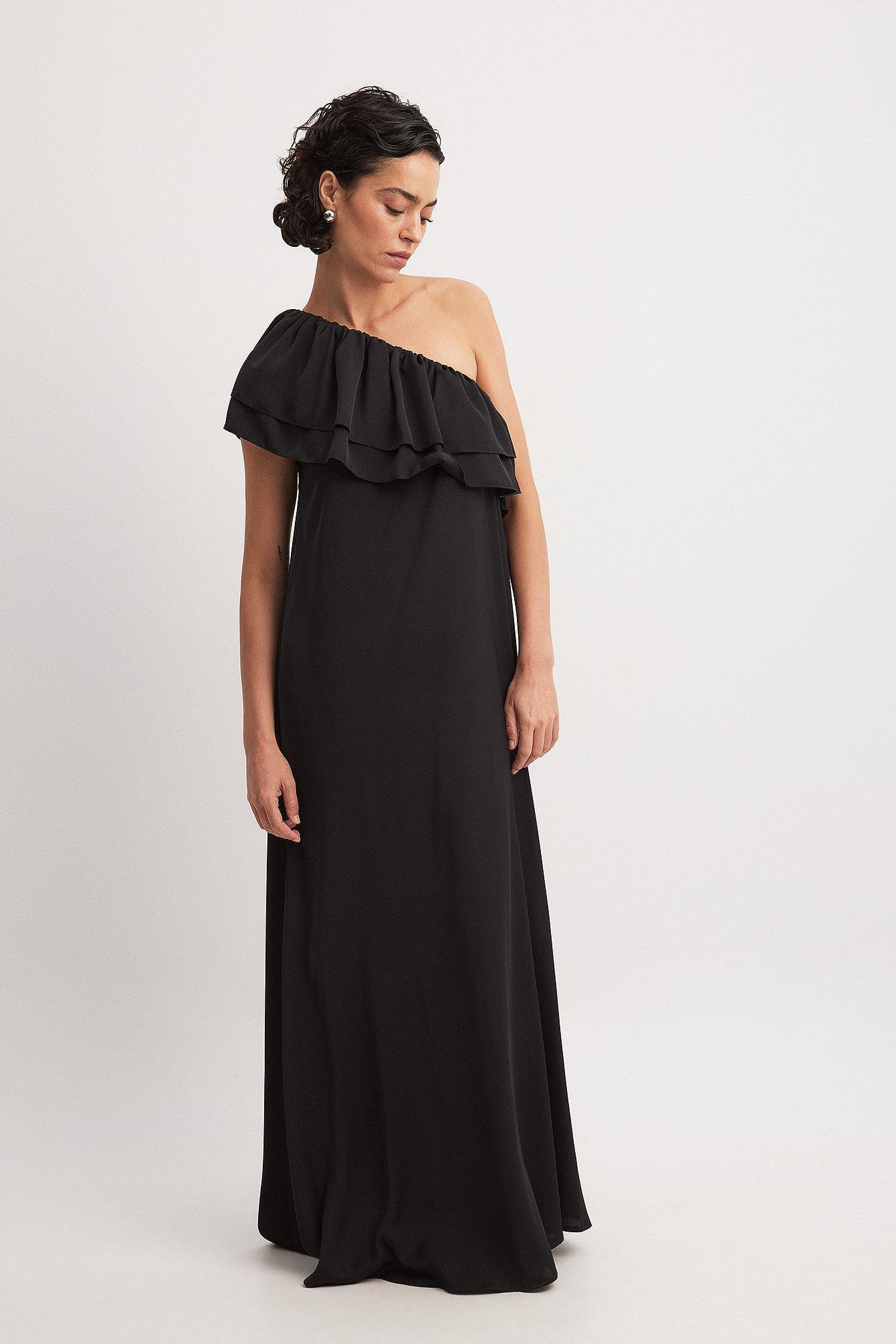 One Shoulder Frill Detail Maxi Dress product image