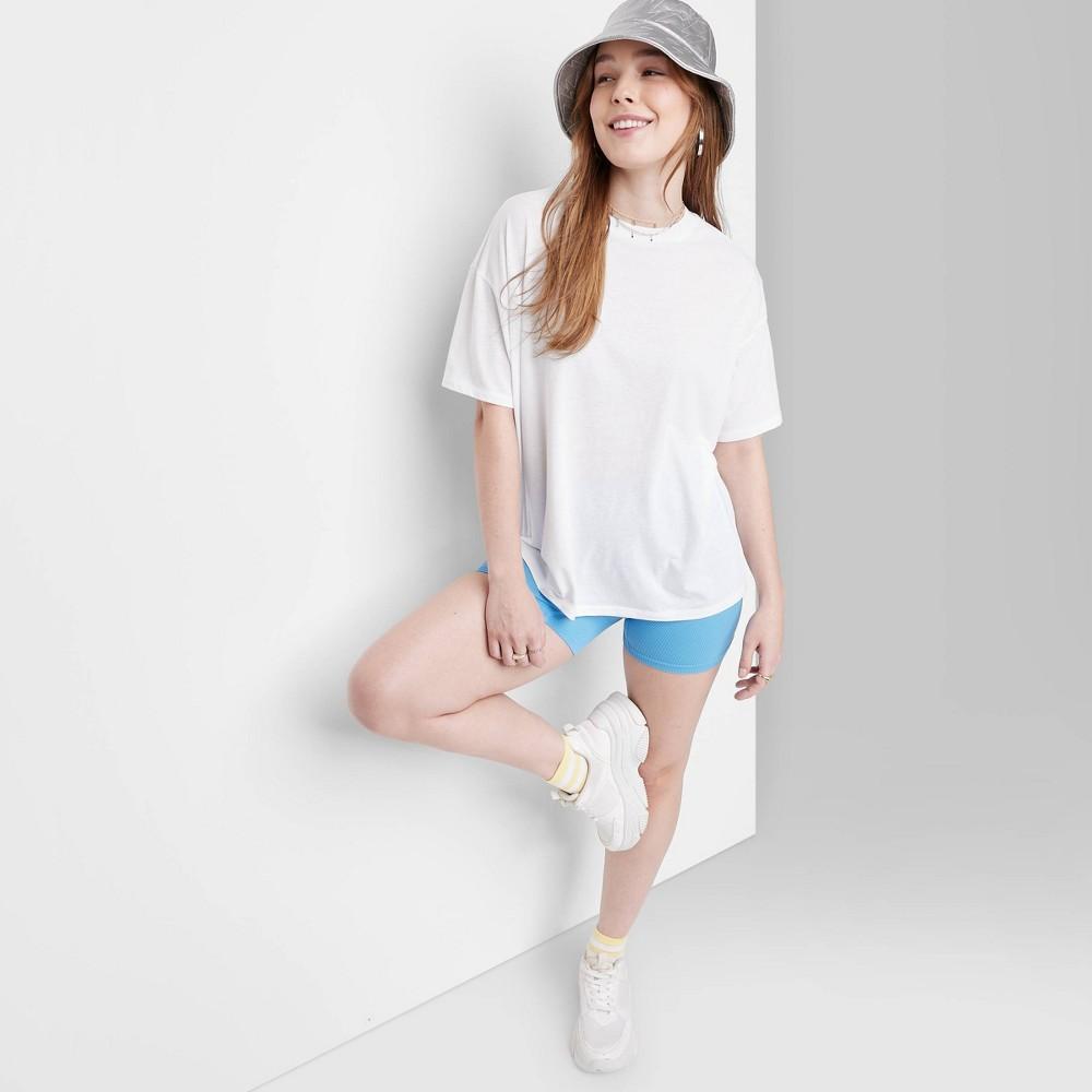 Womens Raglan Elbow Sleeve Oversized T-Shirt - Wild Fable White M Product Image