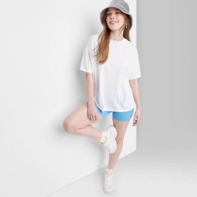 Womens Raglan Elbow Sleeve Oversized T-Shirt - Wild Fable White XL Product Image