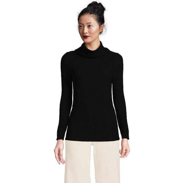 Womens Lands End Long-Sleeve Wide Rib Turtleneck Product Image