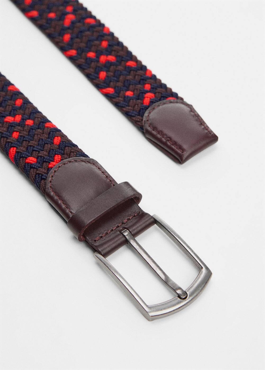 MANGO MAN - Braided elastic colored belt dark navyMen Product Image